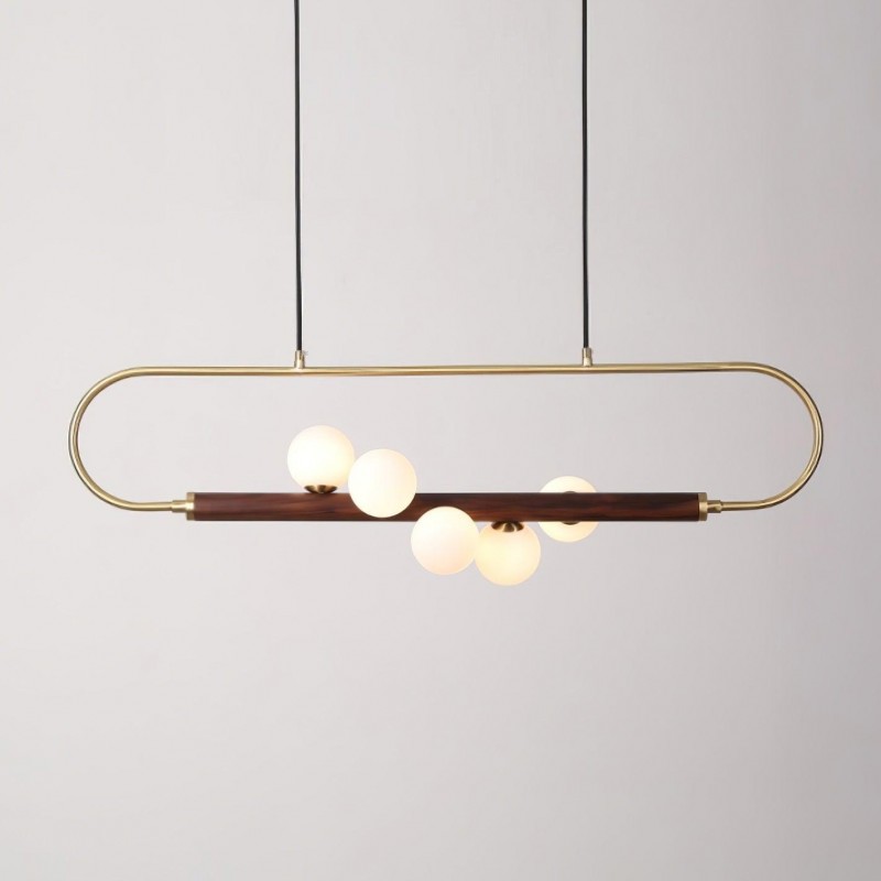 Modern Walnut Simple Chandelier KL506