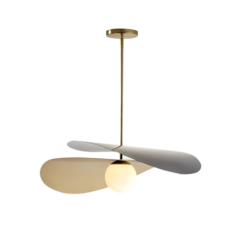 Lampadario a sfera in vetro sferico a...
