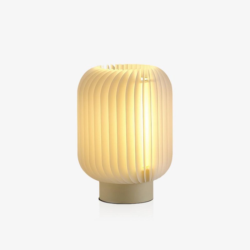 Lampada da tavolo rotonda traslucida...