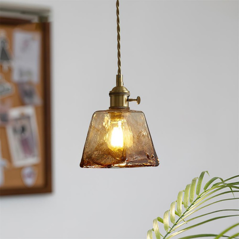 Lampada a sospensione in vetro retrò...