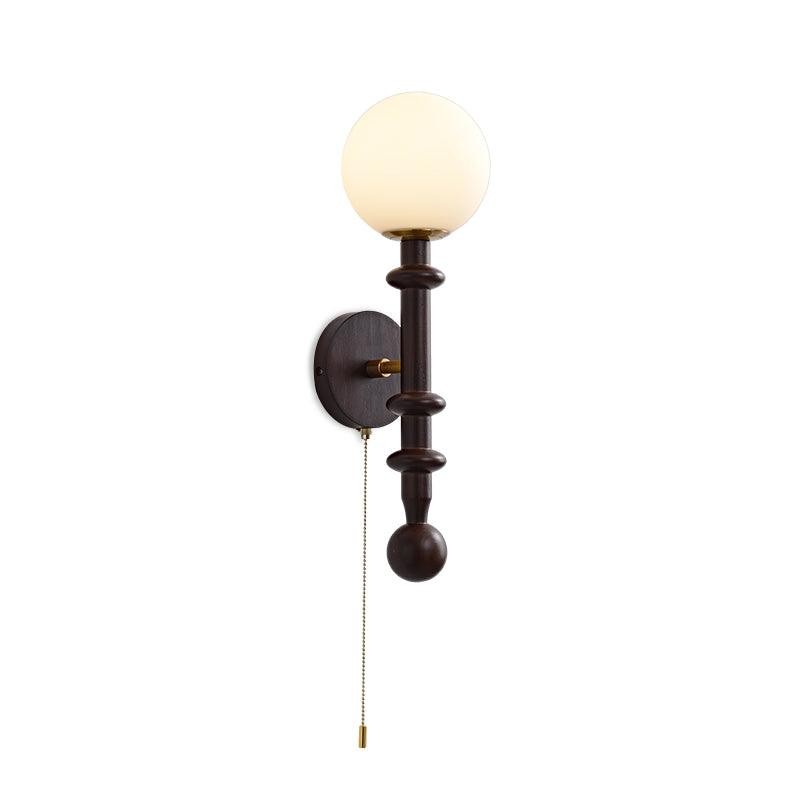 Lampada da parete in vetro di legno...