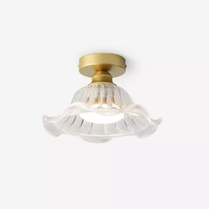 Vintage glazen bloemenplafondlamp KL629