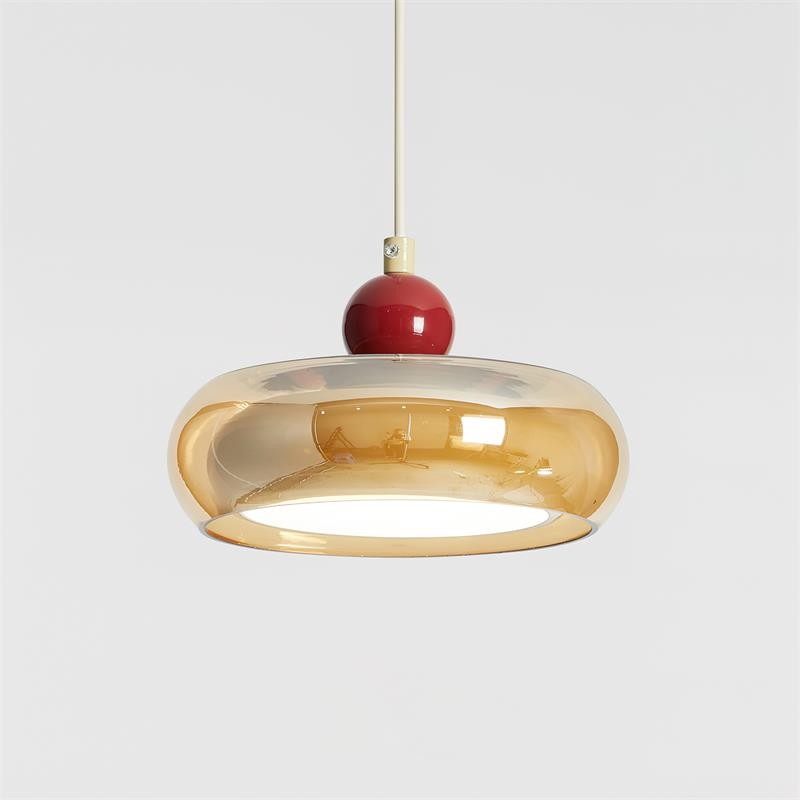 Lampe à suspension en verre en forme...