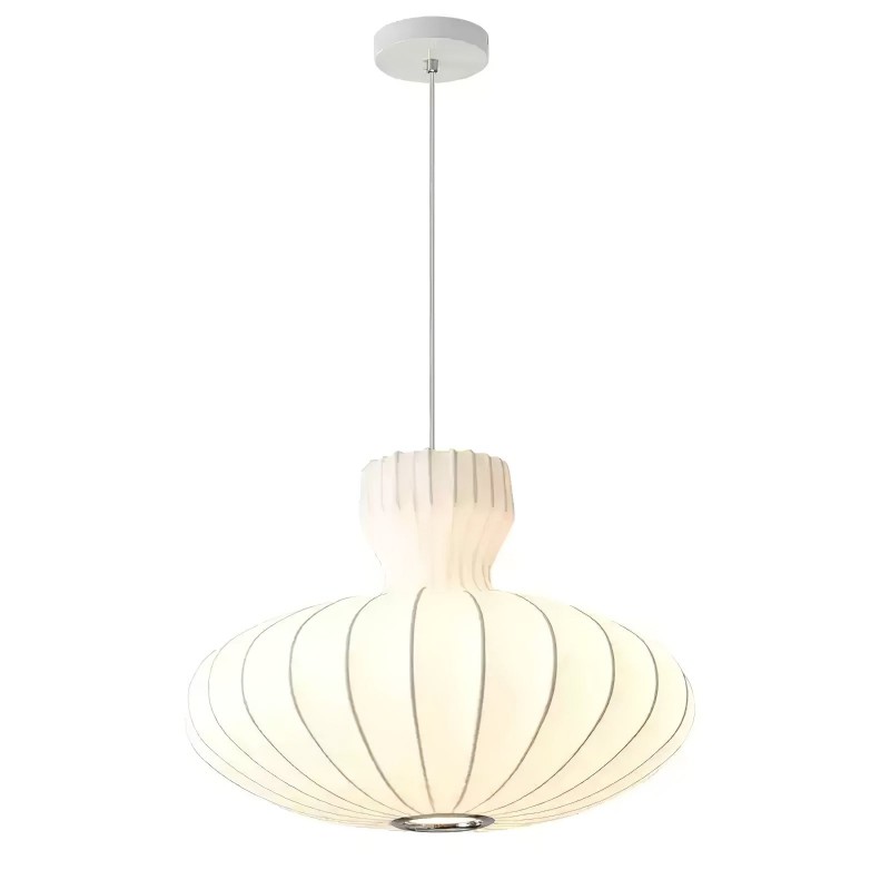 Lampada a sospensione vintage in seta...