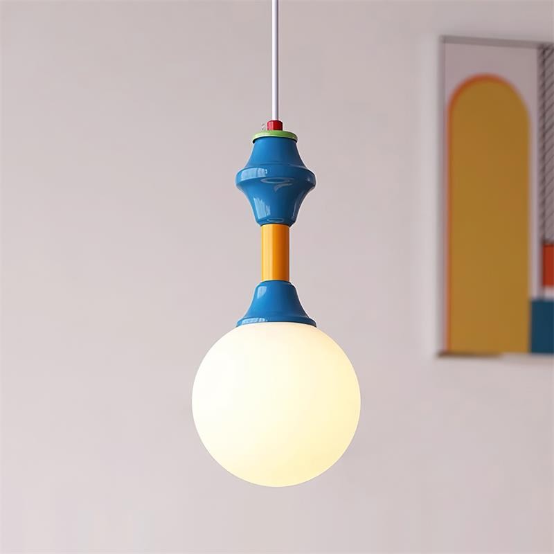 Franse blauw-witte sfeer hanglamp KL676