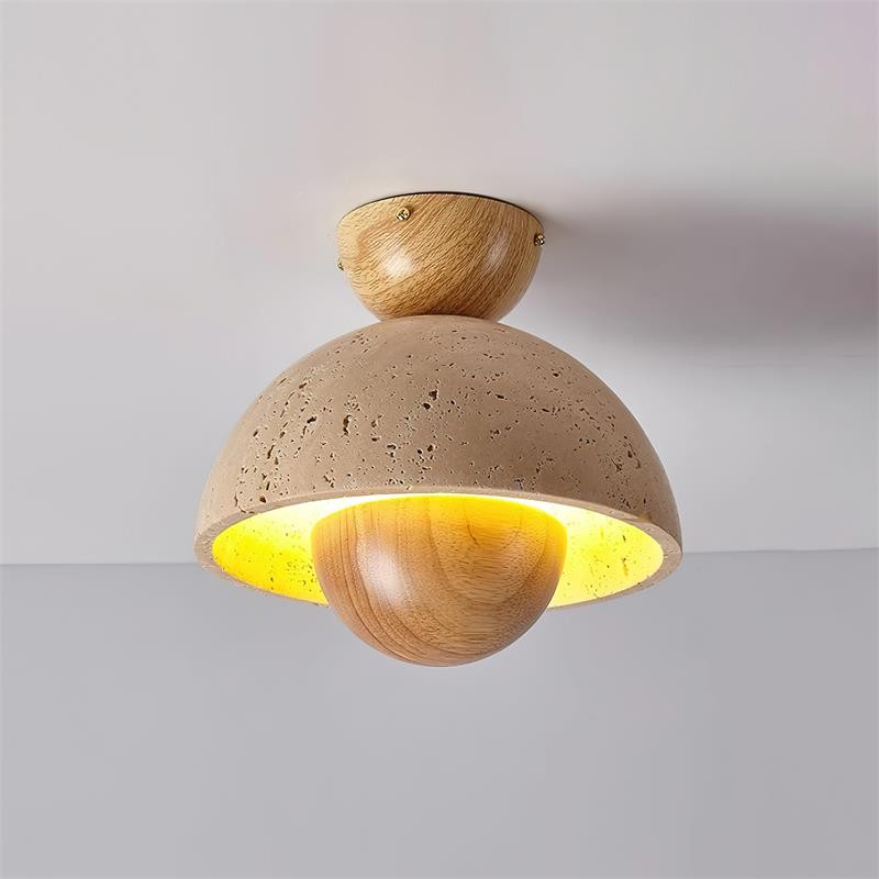 Plafonnier japonais inversé en bois...