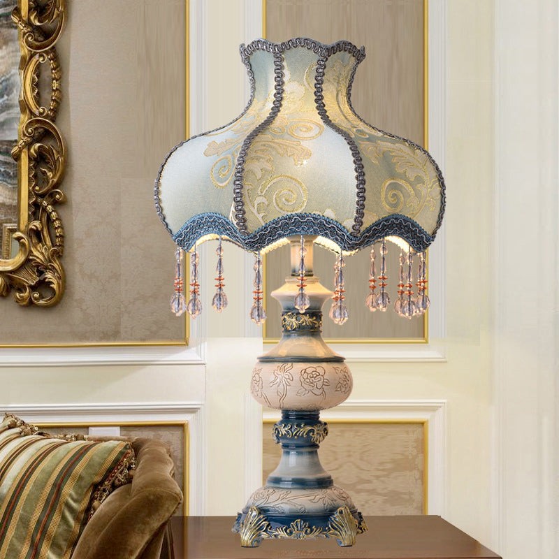 Carved Vase Base Floral Lampshade...
