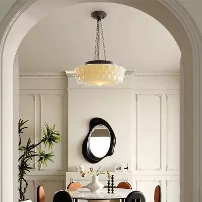 Iron Glass Cylinder Shade Chandelier 2