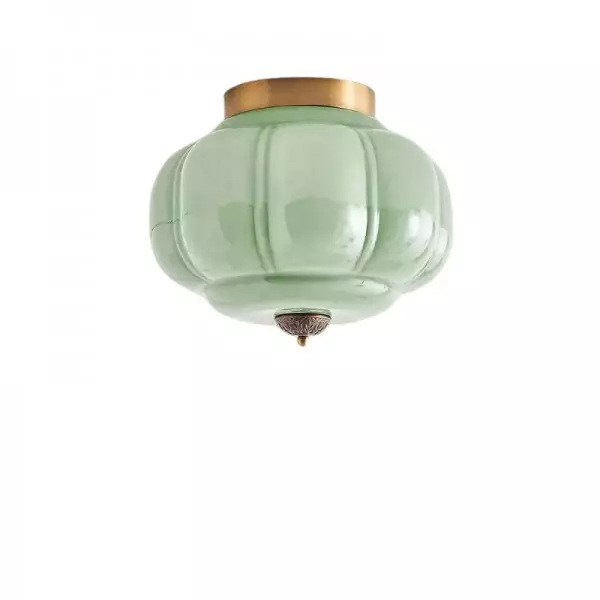 Eloise Retro Milk Glass Semi Flush Mount Ceiling Light