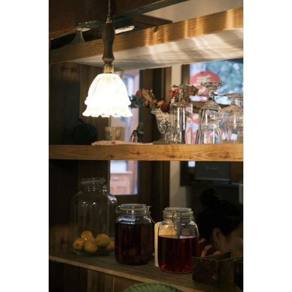 French Pastoral Jellyfish Glass Pendant Light