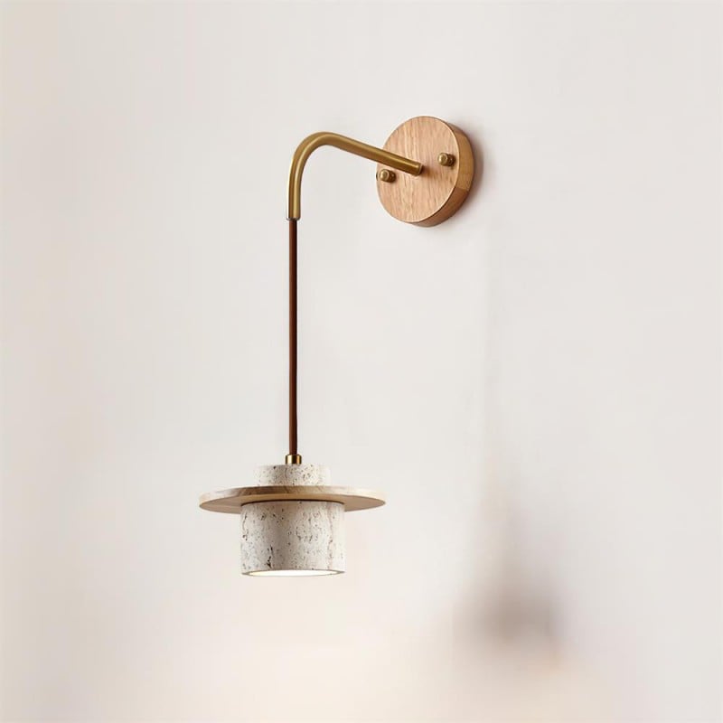 Lampada da parete in travertino...