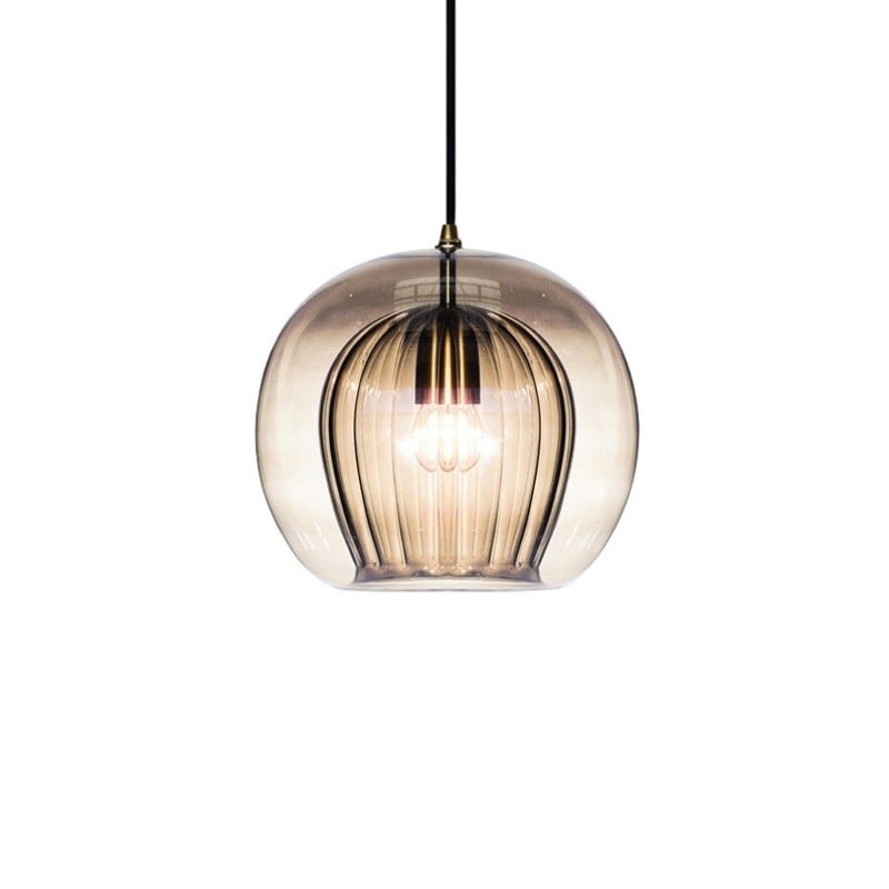 Moderne geplooide glazen hanglamp KL854
