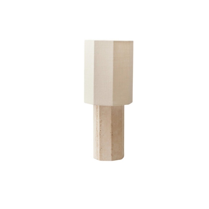 Octagonal Travertine Stone Table Lamp...
