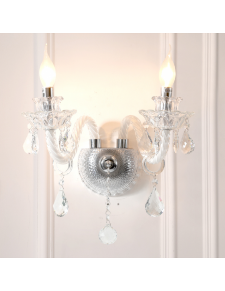 Candlestick Crystal Wall Light