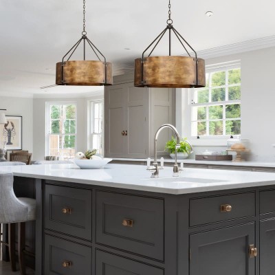 Vintage Brass Drum Pendant... 2