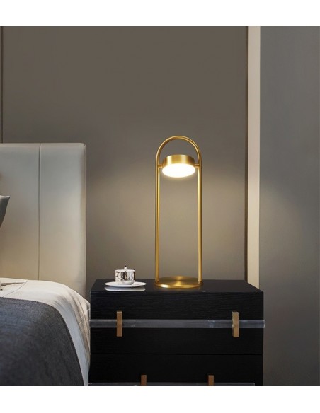 Lampe de table de luxe légère en cuivre