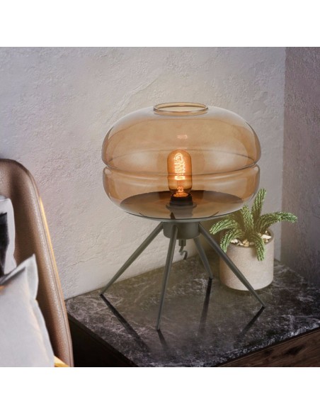 Lampe de table en verre laqué