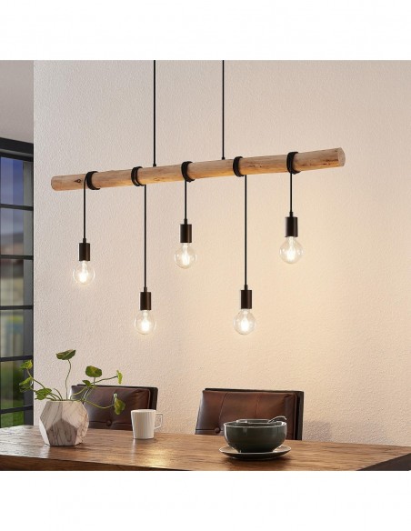 Lampe à suspension en bois à 4 lumières TOWNSHEND