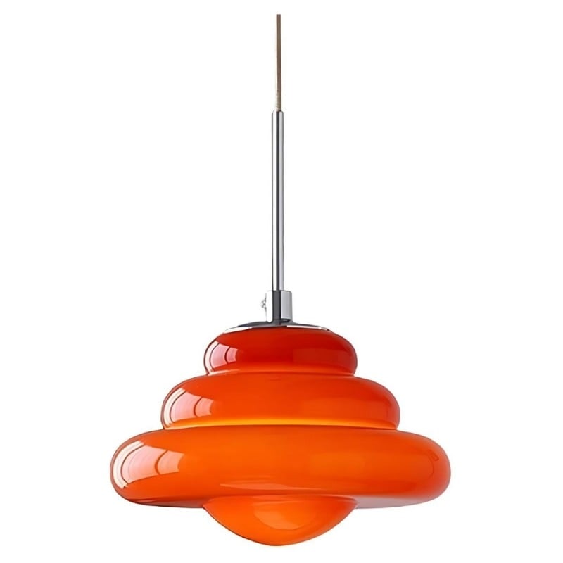 Art Deco gelaagde glazen hanglamp -...