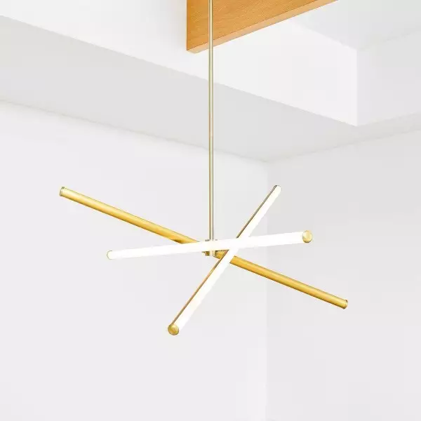Voro Minimalist Chrome Light Rods - LED Semi-Flush Mount Ceiling Light