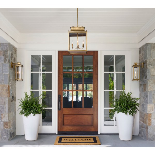 Yolvira Modern Outdoor Lantern Pendant - Metal Hanging Light for Exteriors