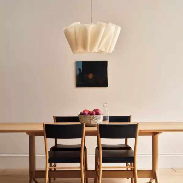 Nordic Linen Pleated  Fabric Pendant Light Lampshade