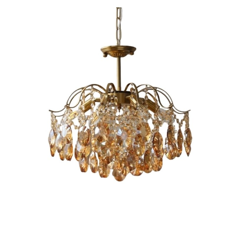 Vintage Sumptuous Teardrop Crystal Chandelier