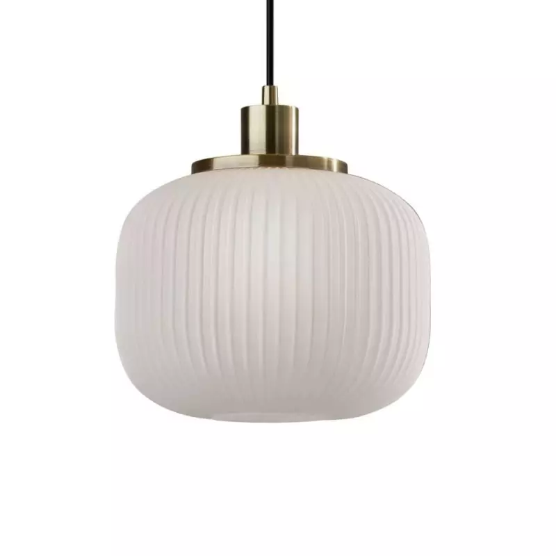 Pelviona Modern Ribbed Glass Pendant...