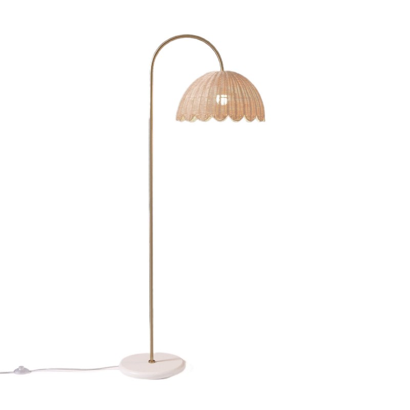 Lampadaire bulle en rotin naturel...