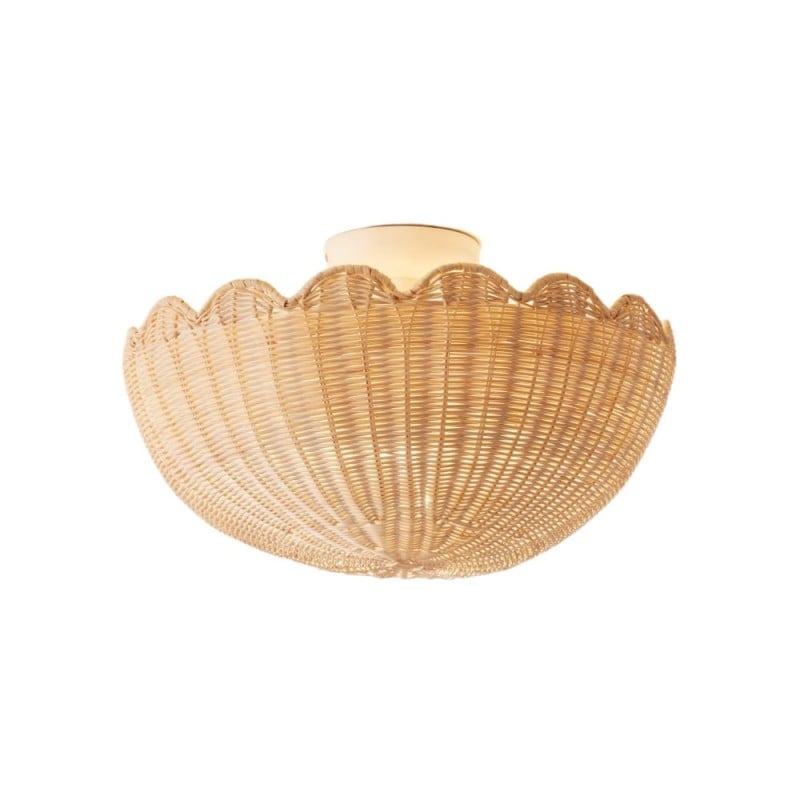 Olvara Rattan Bubble Flush Mount –...