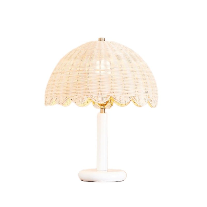 Lampe de table Olvara en rotin à...
