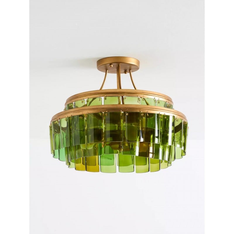 Verdura Glass Semi-Flush Mount -...