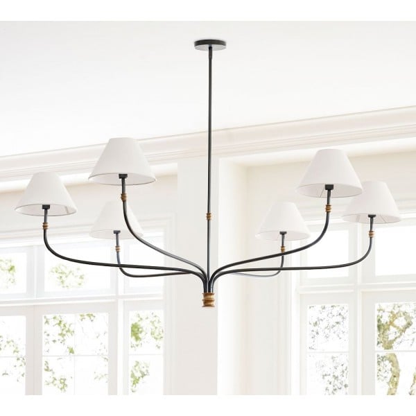 Calin Classic Round Chandelier - Bronze Iron Light for Dining