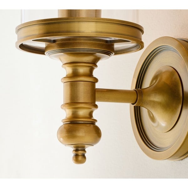 Driscoll Glass Cylinder Sconce - Classic Iron Wall Lamp with Clear Glass Shade
