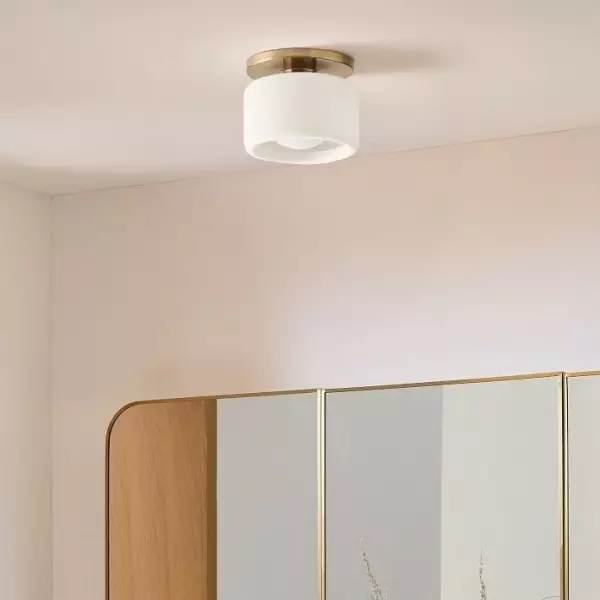 Cerova Modern Porcelain Flush Mount Ceiling Light– Elegant Ivory Shade