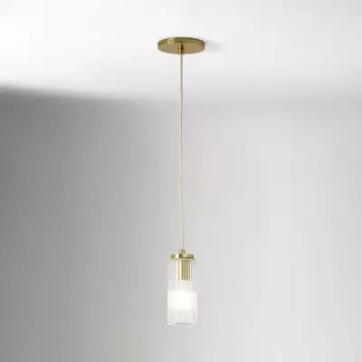 Rivora Fluted Glass Pendant Light – Modern Ribbed Shade