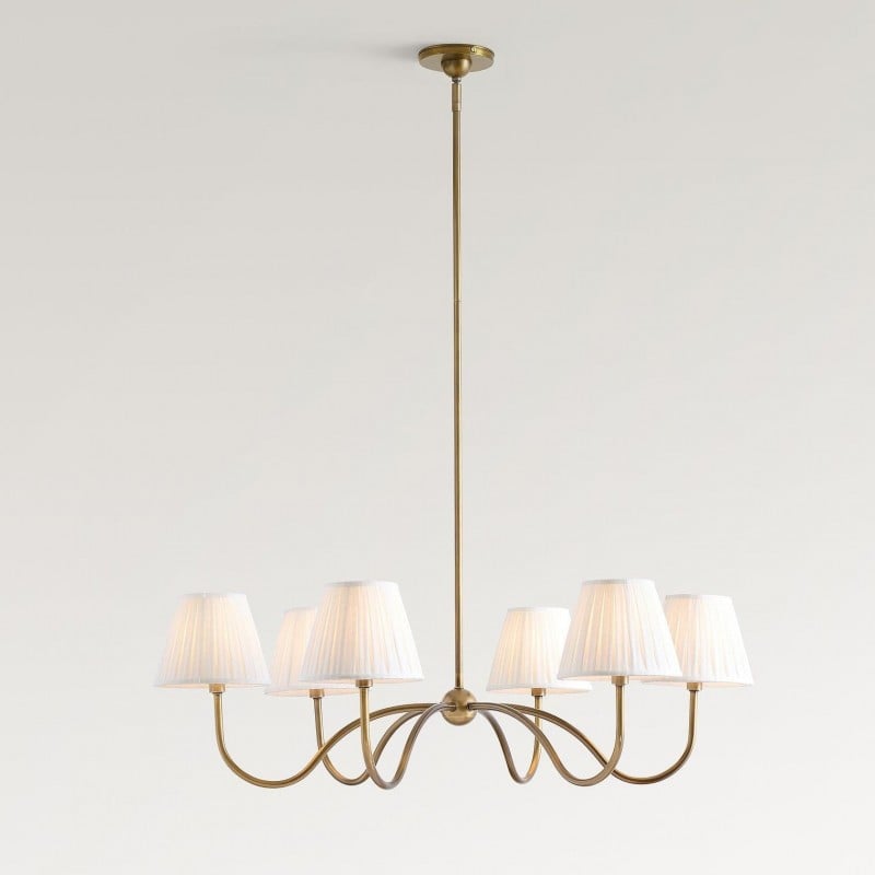 Lustre moderne à abat-jour plissé...