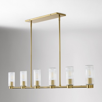 Lustre en verre cannelé...