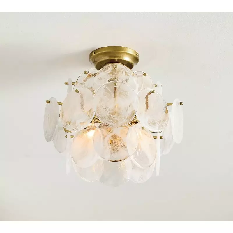 Plafonnier rond en laiton vintage...