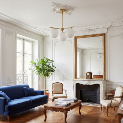 Lustres en laiton et verre... 2