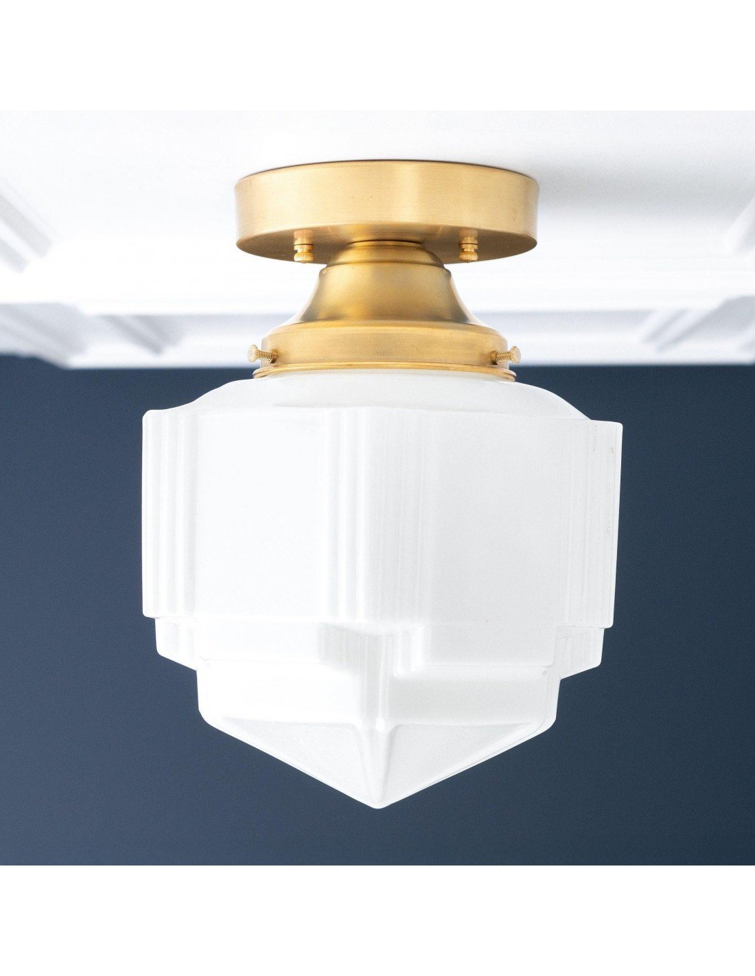 Lampada da soffitto in vetro Art Déco... Lampada da soffitto in vetro Art Déco...