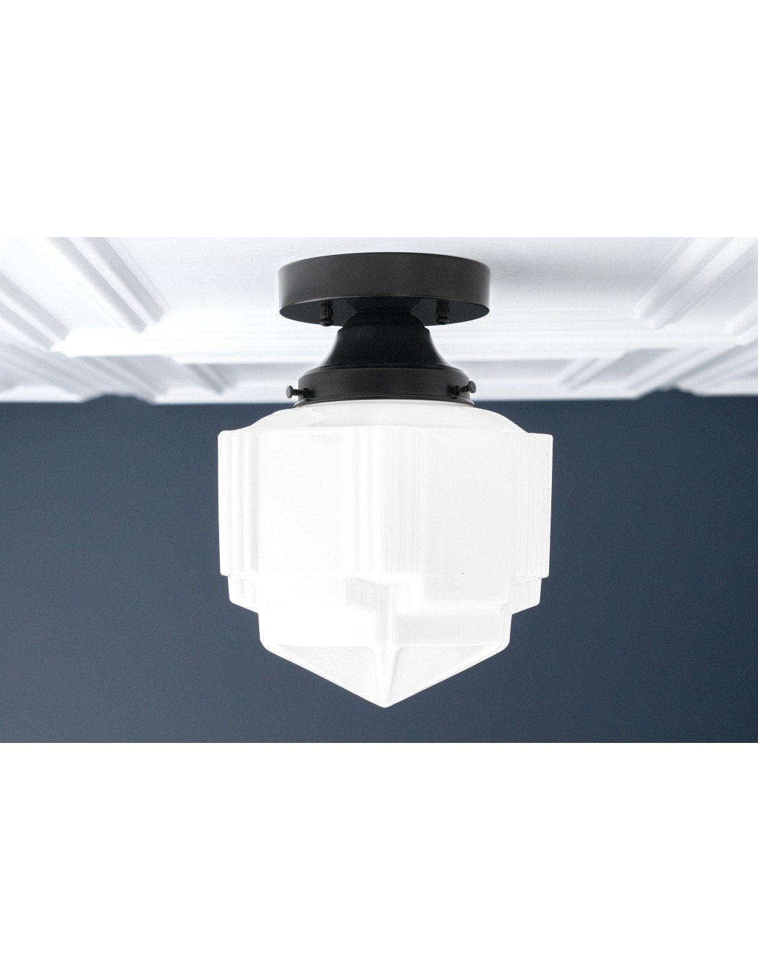 Lampada da soffitto in vetro Art Déco... Lampada da soffitto in vetro Art Déco...