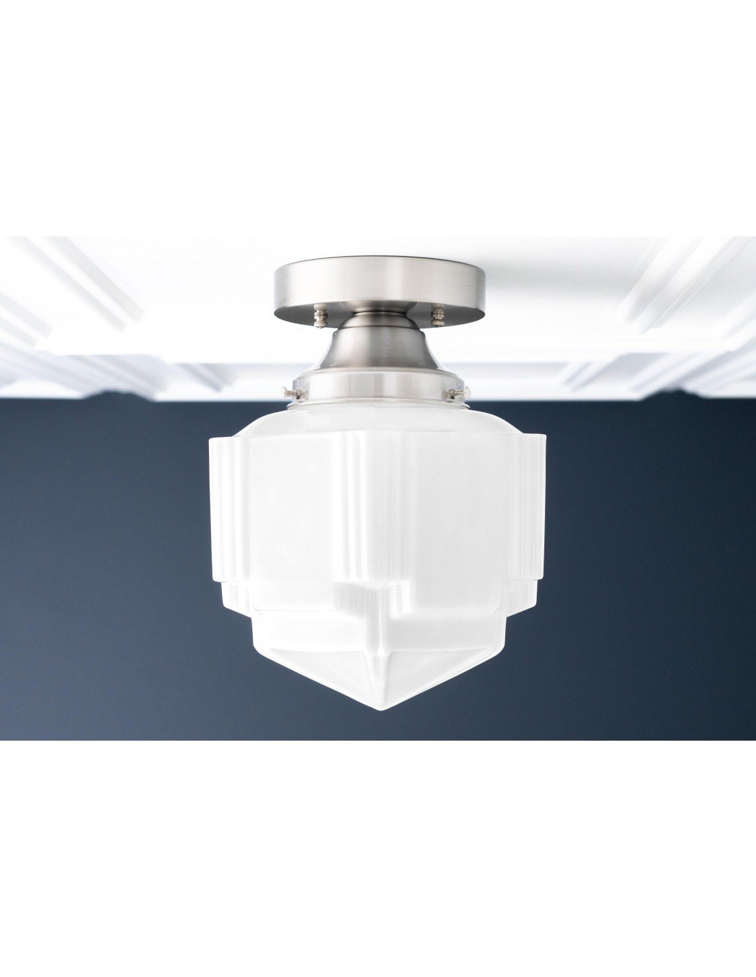 Lampada da soffitto in vetro Art Déco... Lampada da soffitto in vetro Art Déco...