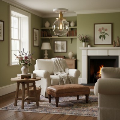 Plafonnier globe rétro en... 2