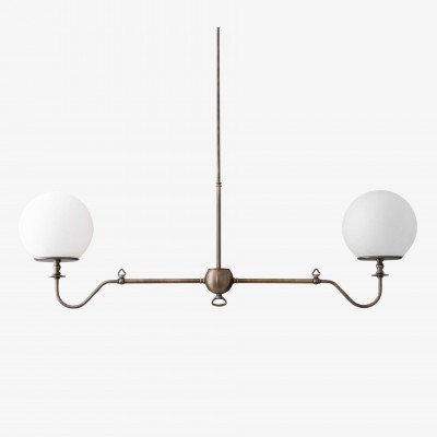 Lustre en verre et laiton...