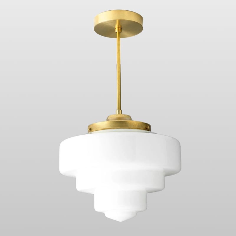 Geotower glazen messing hanglamp -...