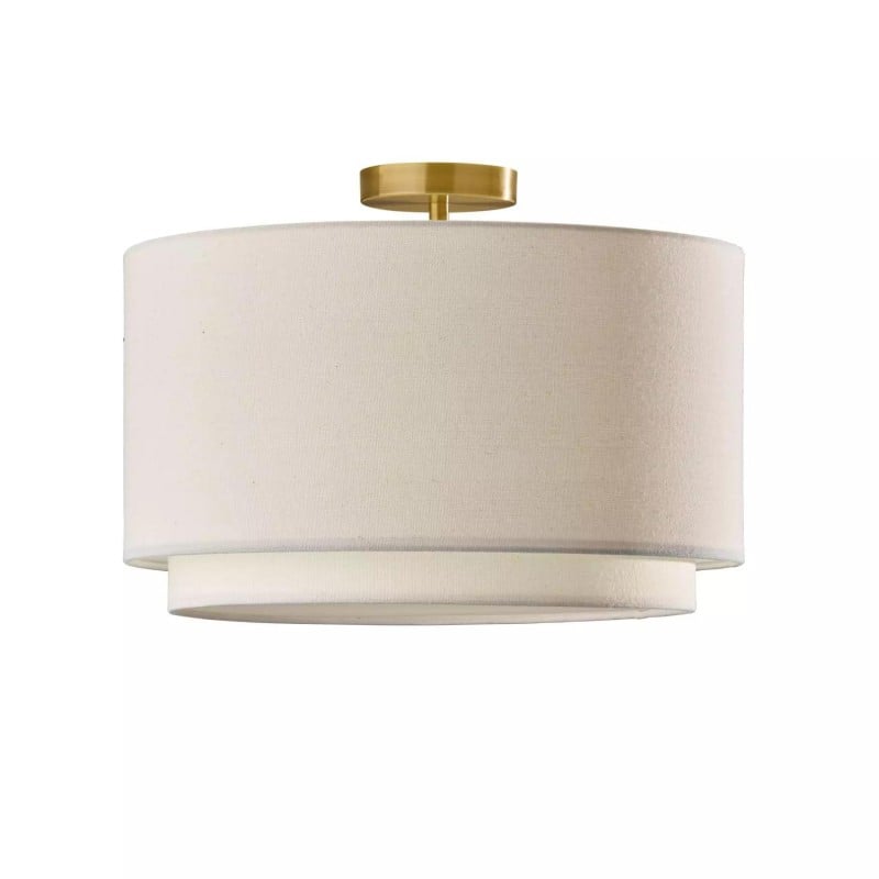 Plafonnier tambour en tissu Dumora -...