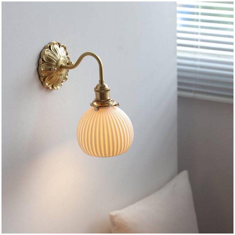 Brass Ceramic Wall Light