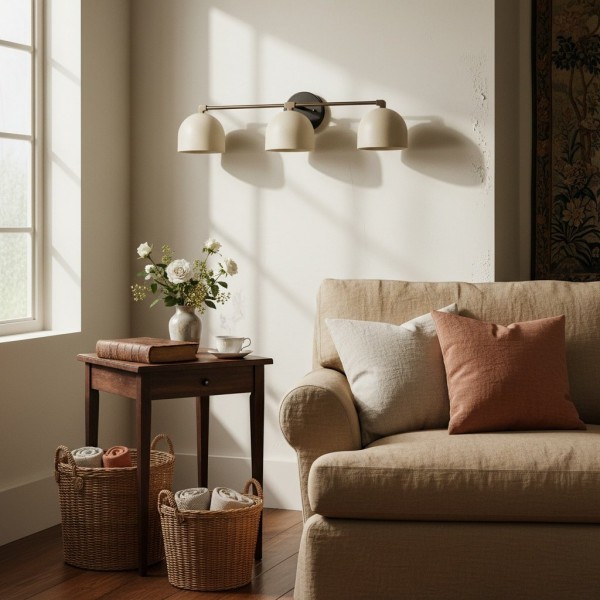 Metio Dome Mid-Century Deep Ball Vanity Lamp - Brass Wall Sconce