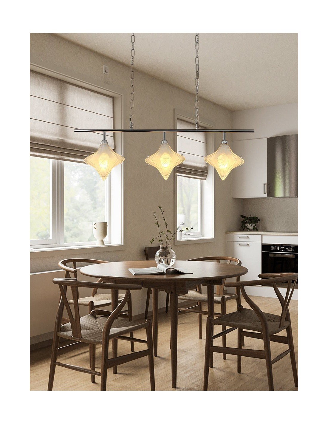 Art Deco Star Linear Hanglamp -... Art Deco Star Linear Hanglamp -...